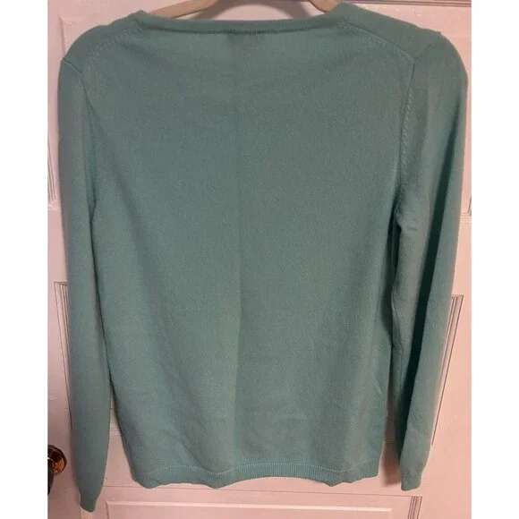 Talbots 100% Pure Cashmere  Pullover Sweater Women’s Size Med Teal - Picture 4 of 9
